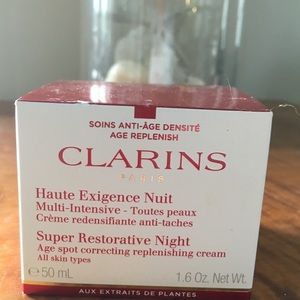Clarins. New. Super restorative night cream.